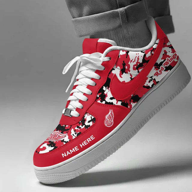 [SUPER SALE] NEW CUSTOMIZED NHL22 DRW DETROIT RED WINGS AF1 SHOES