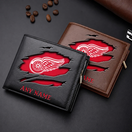 LIMITED EDITION - NEW CUSTOMIZED NHL22 DRW DETROIT RED WINGS LEATHER WALLET