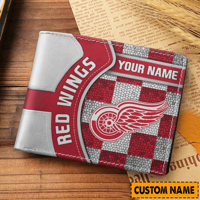 LIMITED EDITION - NEW CUSTOMIZED NHL22 DRW DETROIT RED WINGS LEATHER WALLET