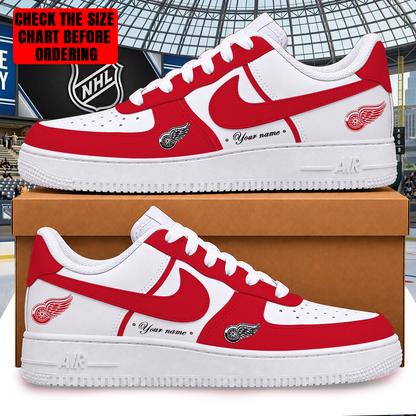 LIMITED EDITION - NEW CUSTOMIZED NHL22 DRW DETROIT RED WINGS AF1 SHOES
