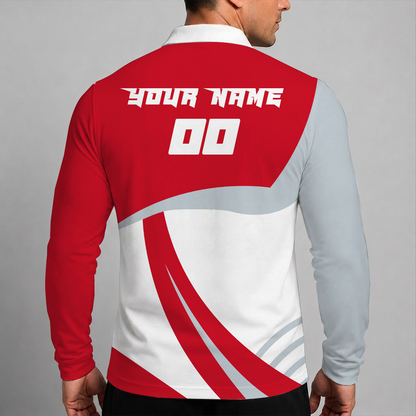 [SUPER SALE] NEW CUSTOMIZED NHL22 DRW DETROIT RED WINGS MEN LONG SLEEVE POLO