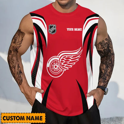 LIMITED EDITION - NEW CUSTOMIZED NHL22 DRW DETROIT RED WINGS TANK TOP & GYM SHIRT
