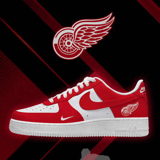 LIMITED EDITION - NEW CUSTOMIZED NHL22 DRW DETROIT RED WINGS AF1 SHOES