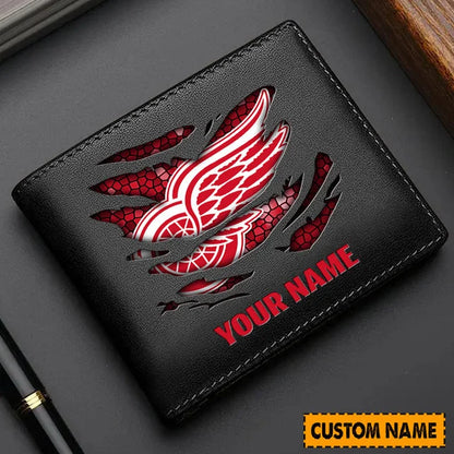 LIMITED EDITION - NEW CUSTOMIZED NHL22 DRW DETROIT RED WINGS LEATHER WALLET