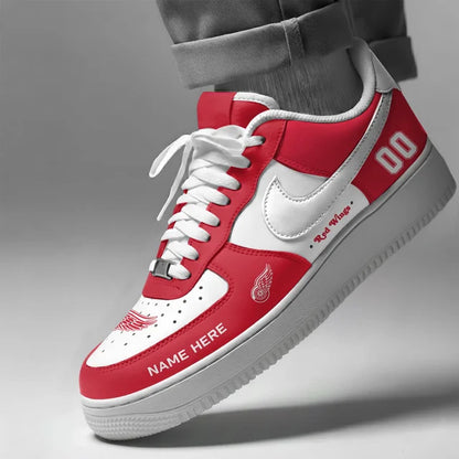 [SUPER SALE] NEW CUSTOMIZED NHL22 DRW DETROIT RED WINGS AF1 SHOES