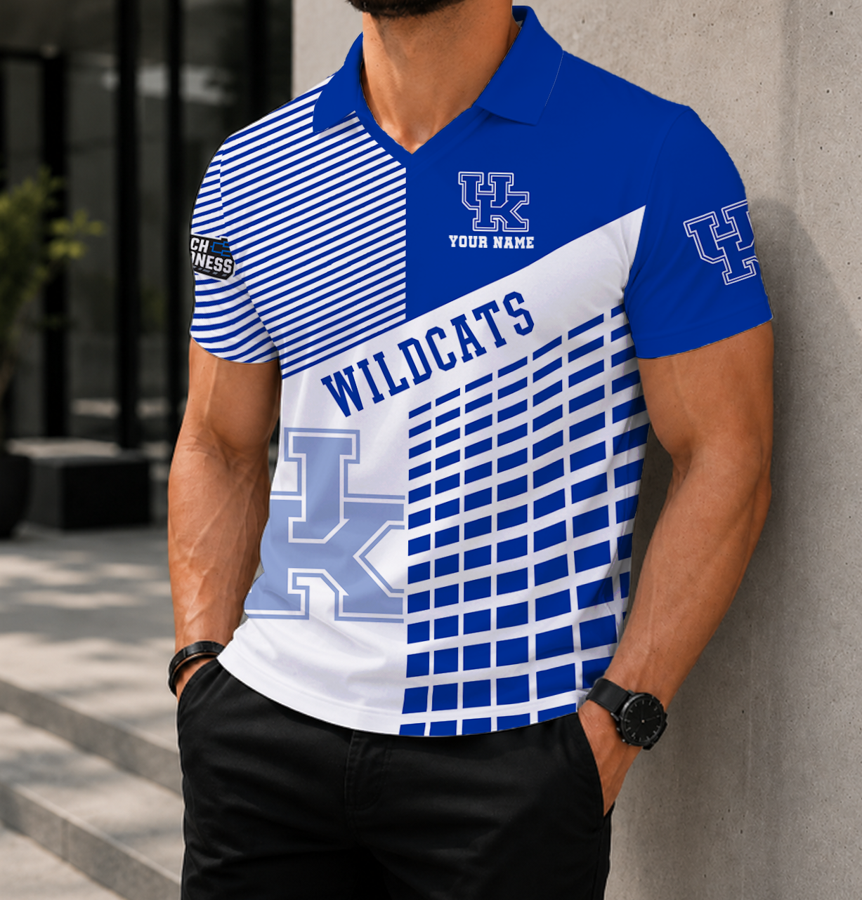 VIRAL EDITION - NEW CUSTOMIZED NCAA MAM22 KEW KENTUCKY WILDCATS POLO SHIRT
