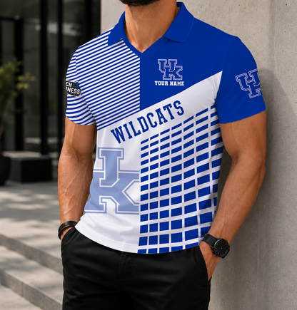 VIRAL EDITION - NEW CUSTOMIZED NCAA MAM22 KEW KENTUCKY WILDCATS POLO SHIRT