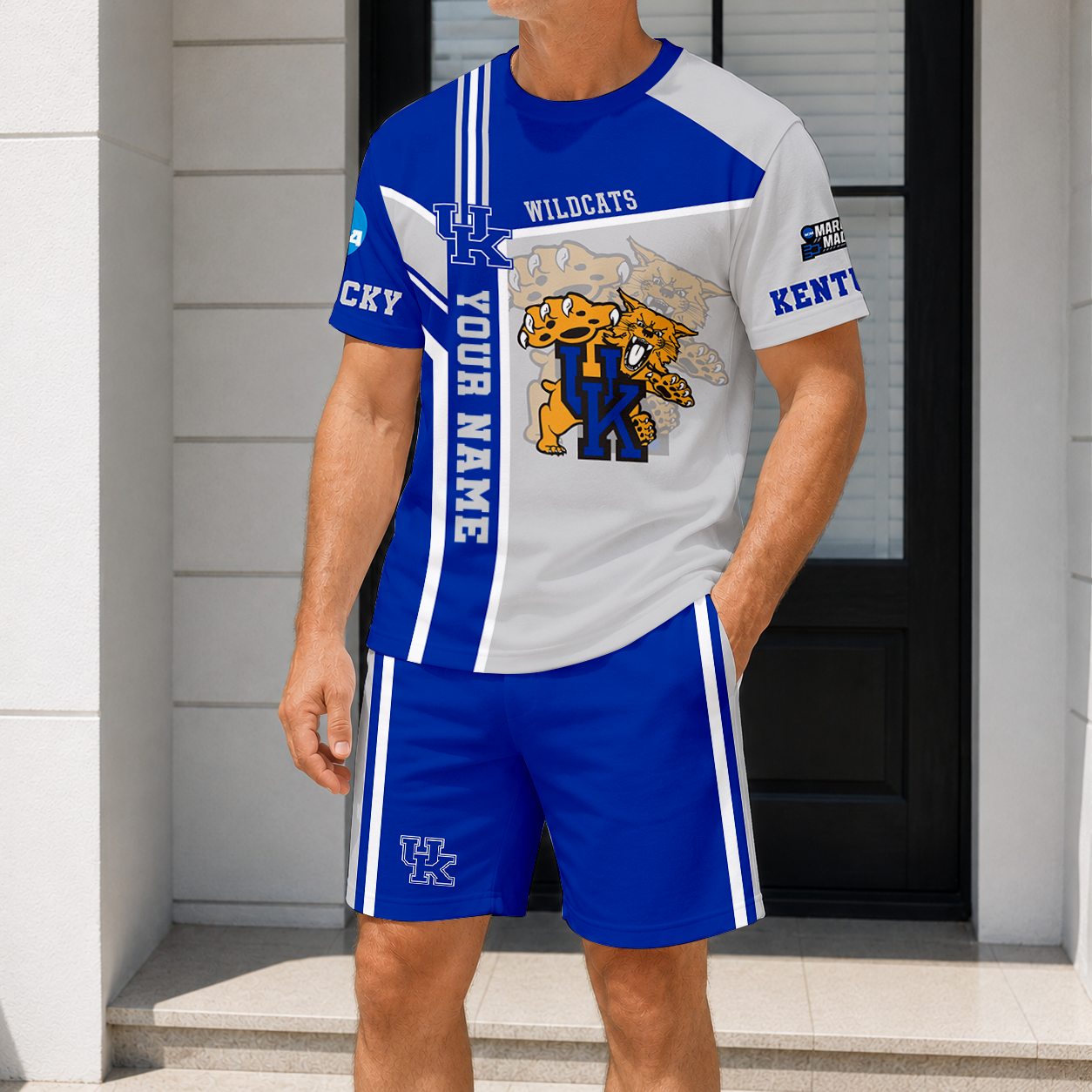 ELITE EDITION - NEW CUSTOMIZED NCAA MAM22 KEW KE WILDCATS T-SHIRT & SHORT PANTS SET