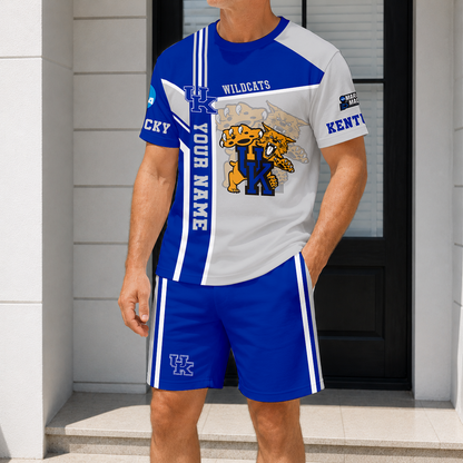 ELITE EDITION - NEW CUSTOMIZED NCAA MAM22 KEW KE WILDCATS T-SHIRT & SHORT PANTS SET