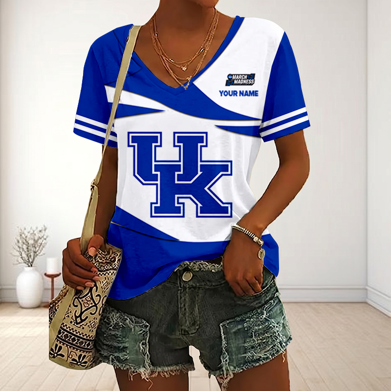 LIMITED DROP - NEW CUSTOMIZED | NCAA MAM22 KEW KE WILDCATS V-NECK FEMALE SHIRT