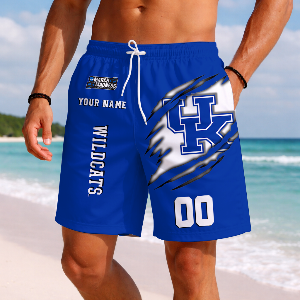 LIMITED EDITION - NEW CUSTOMIZED NCAA MAM22 KEW KENTUCKY WILDCATS SHORT PANTS