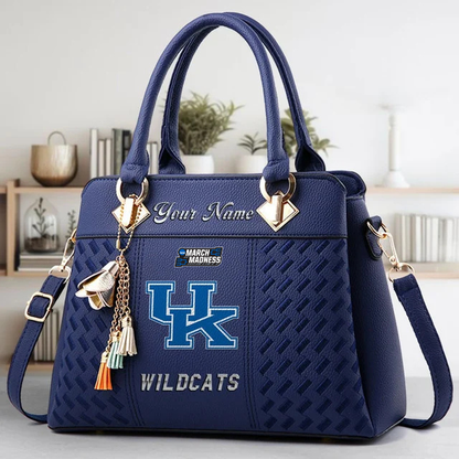 LIMITED EDITION - NEW CUSTOMIZED NCAA MAM22 KEW KENTUCKY WILDCATS ZIP HANDBAG MULTICOLOR