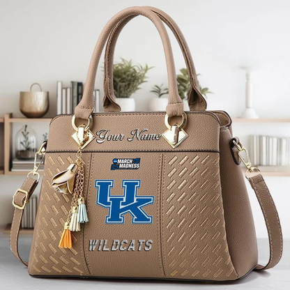 LIMITED EDITION - NEW CUSTOMIZED NCAA MAM22 KEW KENTUCKY WILDCATS ZIP HANDBAG MULTICOLOR