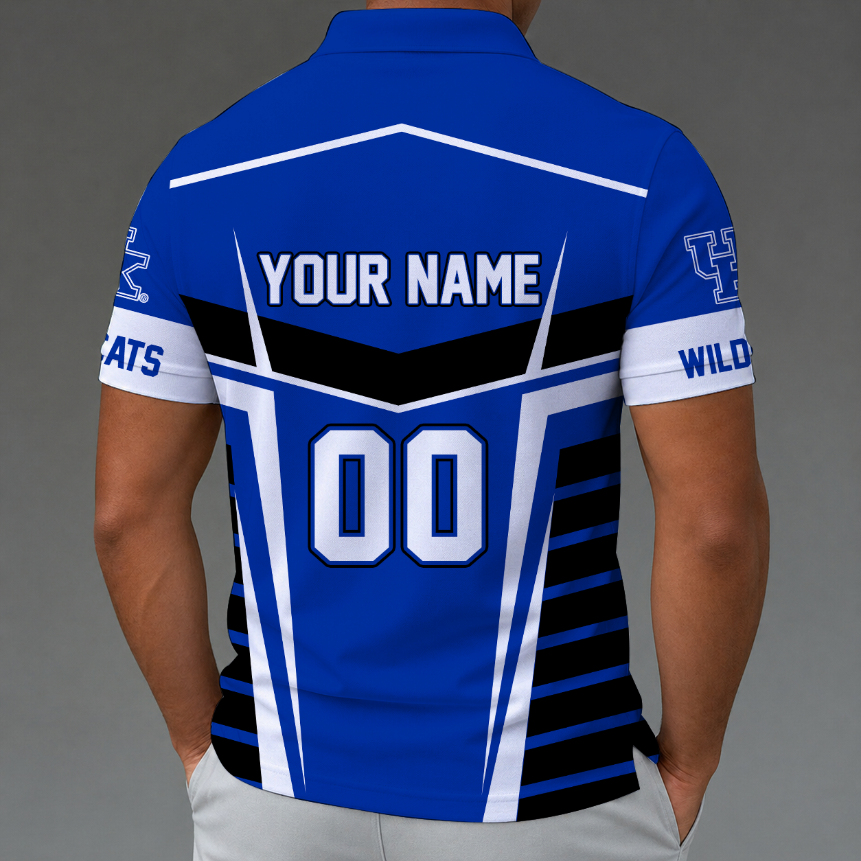 [FAN FAVORITE] NEW CUSTOMIZED NCAA MAM22 KEW KENTUCKY WILDCATS STRAPPY POLO SHIRT