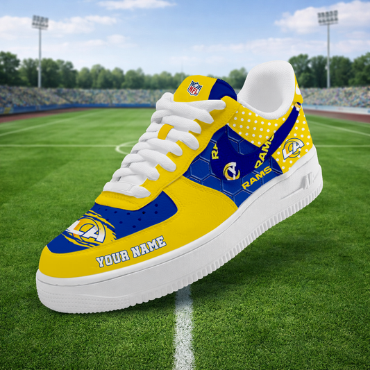 LIMITED EDITION - NEW CUSTOMIZED NFL22 LAR LOS ANGELES RAMS AF1 SNEAKERS