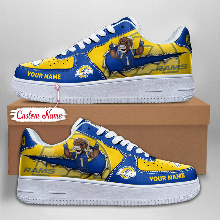 LIMITED EDITION - NEW CUSTOMIZED NFL22 LAR LOS ANGELES RAMS AF1 SNEAKERS