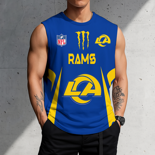 LIMITED EDITION - NEW CUSTOMIZED NFL22 LAR LOS ANGELES RAMS MEN'S GYM SHIRT