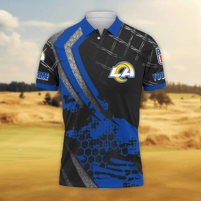 LIMITED EDITION - NEW CUSTOMIZED NFL22 LAR LOS ANGELES RAMS POLO SHIRT