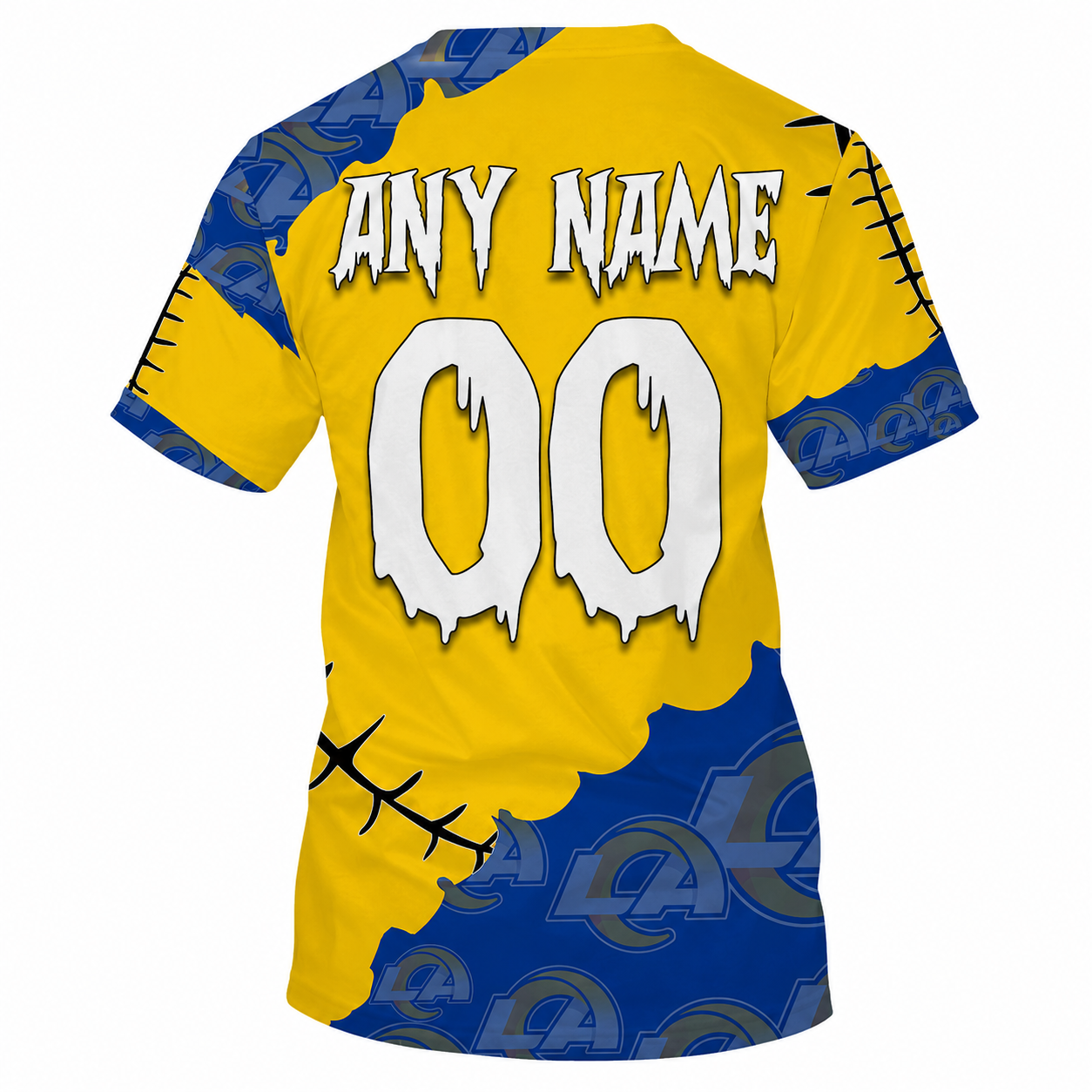 LIMITED EDITION - NEW CUSTOMIZED NFL22 LAR LOS ANGELES RAMS HALLOWEEN SKULL APPAREL FOR FANS