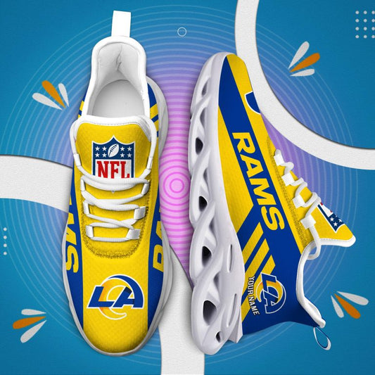 LIMITED EDITION - NEW CUSTOMIZED NFL22 LAR LOS ANGELES RAMS UNISEX MAX SOUL SHOES