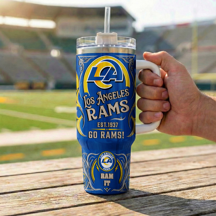 LIMITED EDITION - NEW CUSTOMIZED NFL22 LAR LOS ANGELES RAMS 40OZ TUMBLER