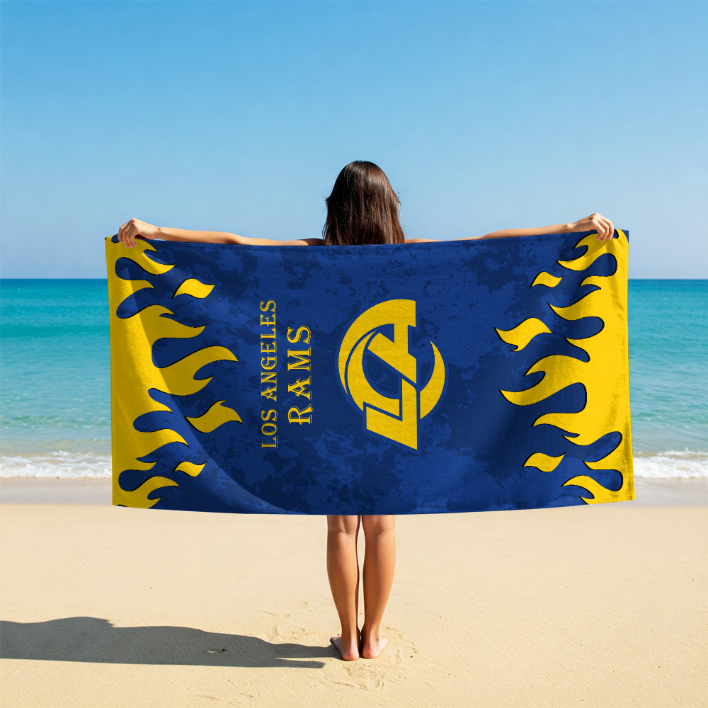 LIMITED EDITION - NEW CUSTOMIZED NFL22 LAR LOS ANGELES RAMS BEACH TOWEL FOR FAN