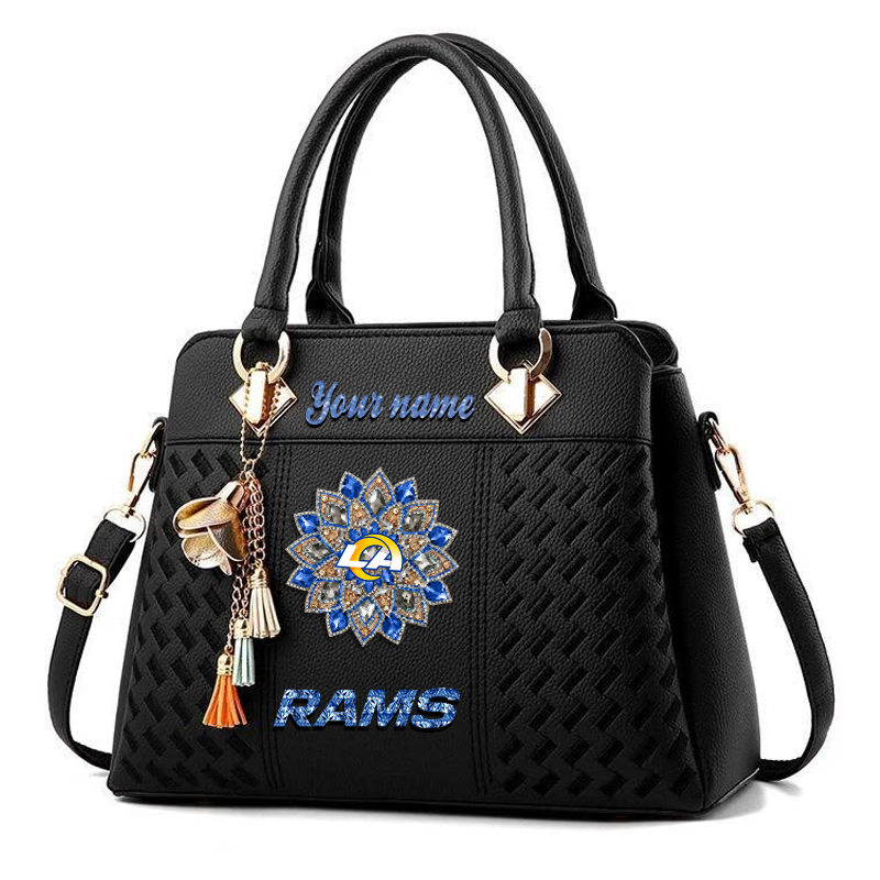LIMITED EDITION - NEW CUSTOMIZED NFL22 LAR LOS ANGELES RAMS WOMEN'S ZIP HANDBAG MULTICOLOR