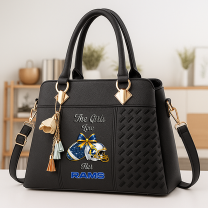 LIMITED EDITION - NEW CUSTOMIZED NFL22 LAR LOS ANGELES RAMS WOMEN'S ZIP HANDBAG MULTICOLOR