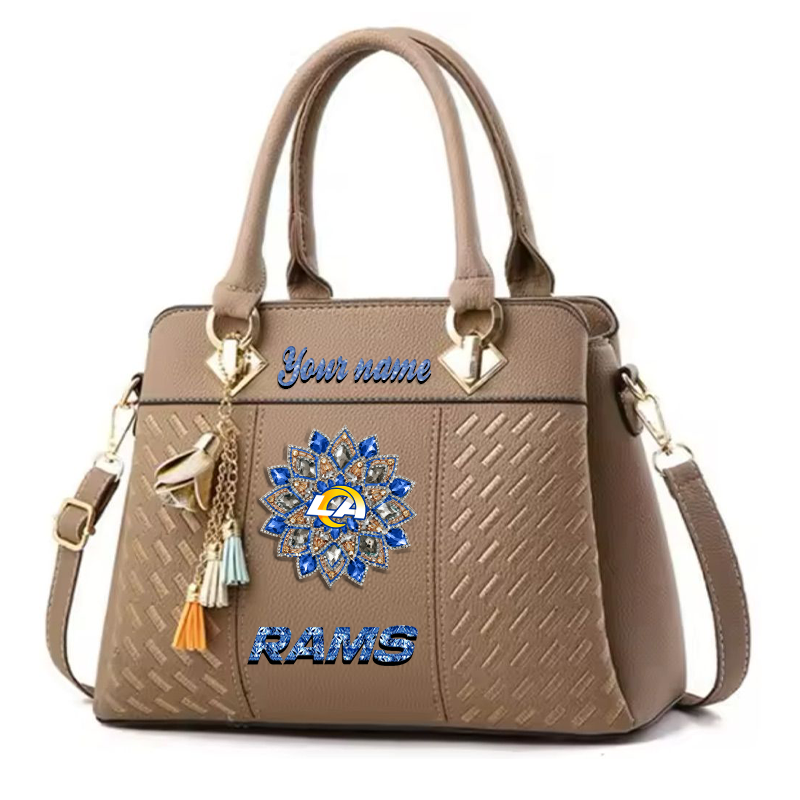 LIMITED EDITION - NEW CUSTOMIZED NFL22 LAR LOS ANGELES RAMS WOMEN'S ZIP HANDBAG MULTICOLOR