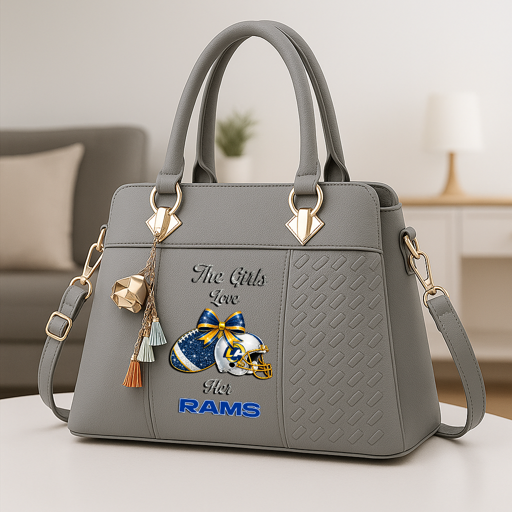 LIMITED EDITION - NEW CUSTOMIZED NFL22 LAR LOS ANGELES RAMS WOMEN'S ZIP HANDBAG MULTICOLOR