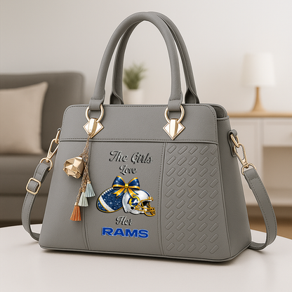 LIMITED EDITION - NEW CUSTOMIZED NFL22 LAR LOS ANGELES RAMS WOMEN'S ZIP HANDBAG MULTICOLOR