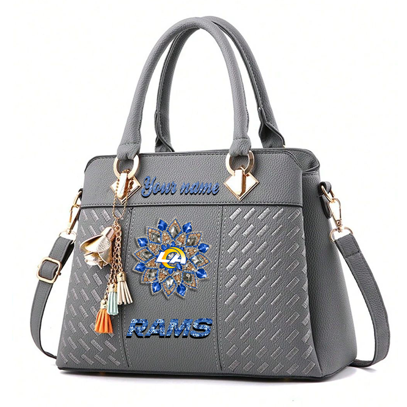 LIMITED EDITION - NEW CUSTOMIZED NFL22 LAR LOS ANGELES RAMS WOMEN'S ZIP HANDBAG MULTICOLOR