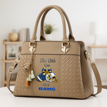 LIMITED EDITION - NEW CUSTOMIZED NFL22 LAR LOS ANGELES RAMS WOMEN'S ZIP HANDBAG MULTICOLOR