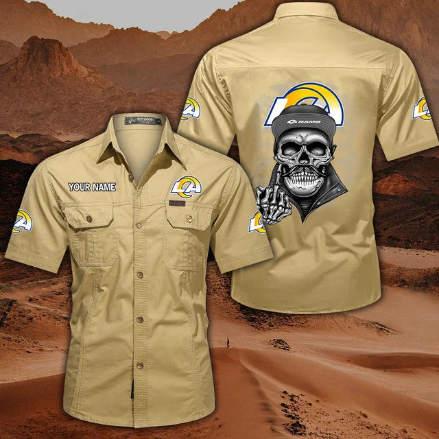[SPECIAL OFFER] NEW CUSTOMIZED NFL22 LAR LOS ANGELES RAMS MUTICOLOR MEN'S CARGO SHIRT