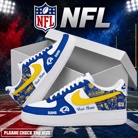 LIMITED EDITION - NEW CUSTOMIZED NFL22 LAR LOS ANGELES RAMS AF1 SHOES