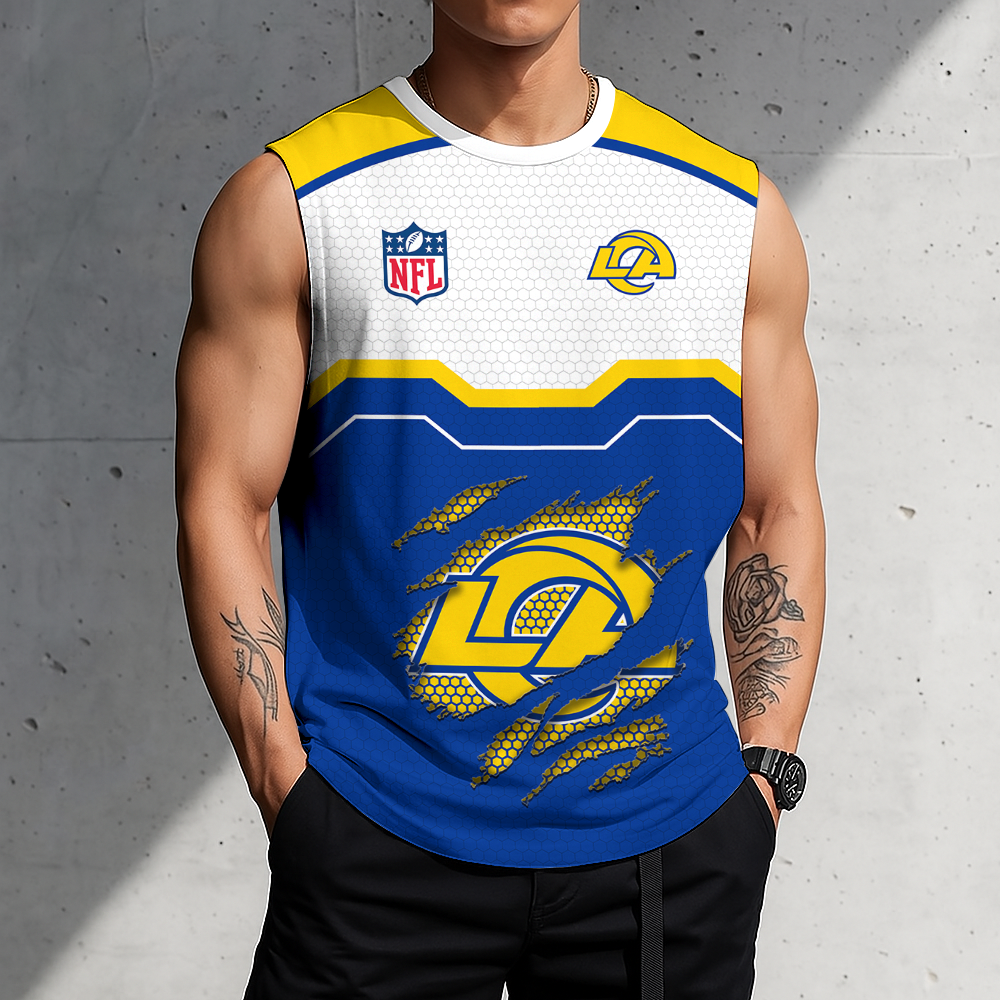LIMITED EDITION - NEW CUSTOMIZED NFL22 LAR LOS ANGELES RAMS MEN'S GYM SHIRT