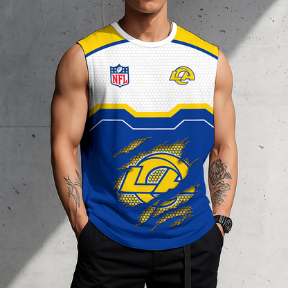 LIMITED EDITION - NEW CUSTOMIZED NFL22 LAR LOS ANGELES RAMS MEN'S GYM SHIRT