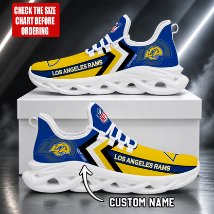 LIMITED EDITION - NEW CUSTOMIZED NFL22 LAR LOS ANGELES RAMS UNISEX MAX SOUL SHOES