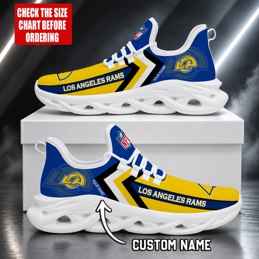 LIMITED EDITION - NEW CUSTOMIZED NFL22 LAR LOS ANGELES RAMS UNISEX MAX SOUL SHOES