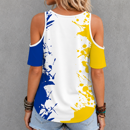 [SPECIAL OFFER] NEW CUSTOMIZED NFL22 LAR LOS ANGELES RAMS CRISS CROSS V-NECK TOP