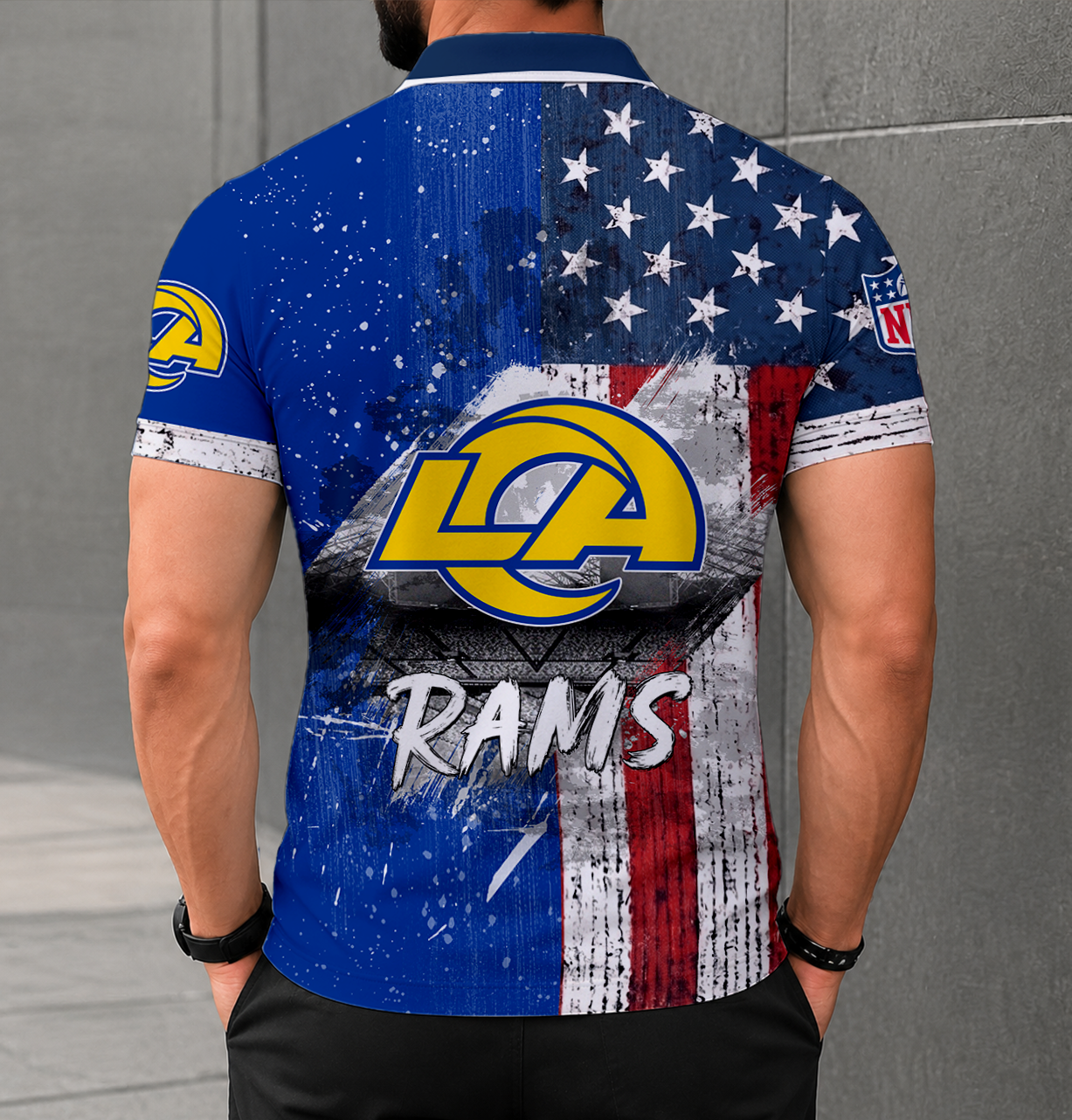 SPECIAL EDITION - NEW CUSTOMIZED NFL22 LAR LOS ANGELES RAMS POLO SHIRT