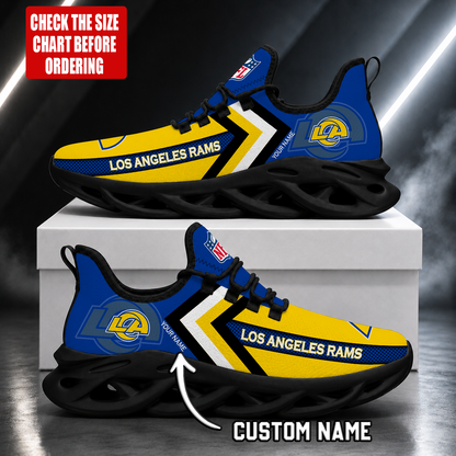 LIMITED EDITION - NEW CUSTOMIZED NFL22 LAR LOS ANGELES RAMS UNISEX MAX SOUL SHOES