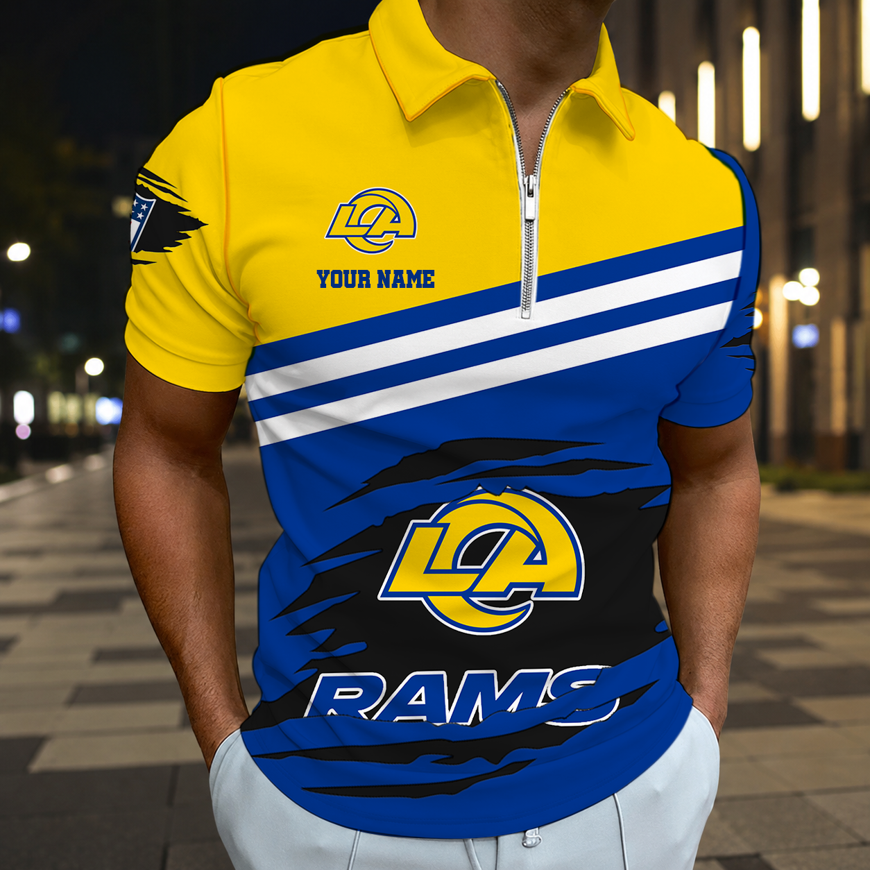 LIMITED EDITION - NEW CUSTOMIZED NFL22 LAR LOS ANGELES RAMS T-SHIRT, POLO SHIRT, ZIP POLO SHIRT, SWEATSHIRT, HOODIE & ZIP HOODIE
