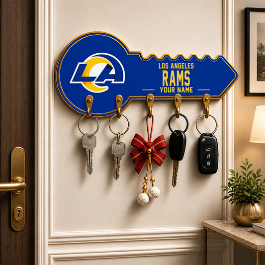 [SPECIAL OFFER] NEW CUSTOMIZED NFL22 LAR LOS ANGELES RAMS WALL KEY HOLDER FOR HOME