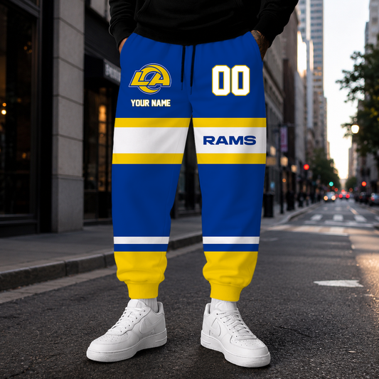 LIMITED EDITION - NEW CUSTOMIZED NFL22 LAR LOS ANGELES RAMS SWEATPANTS