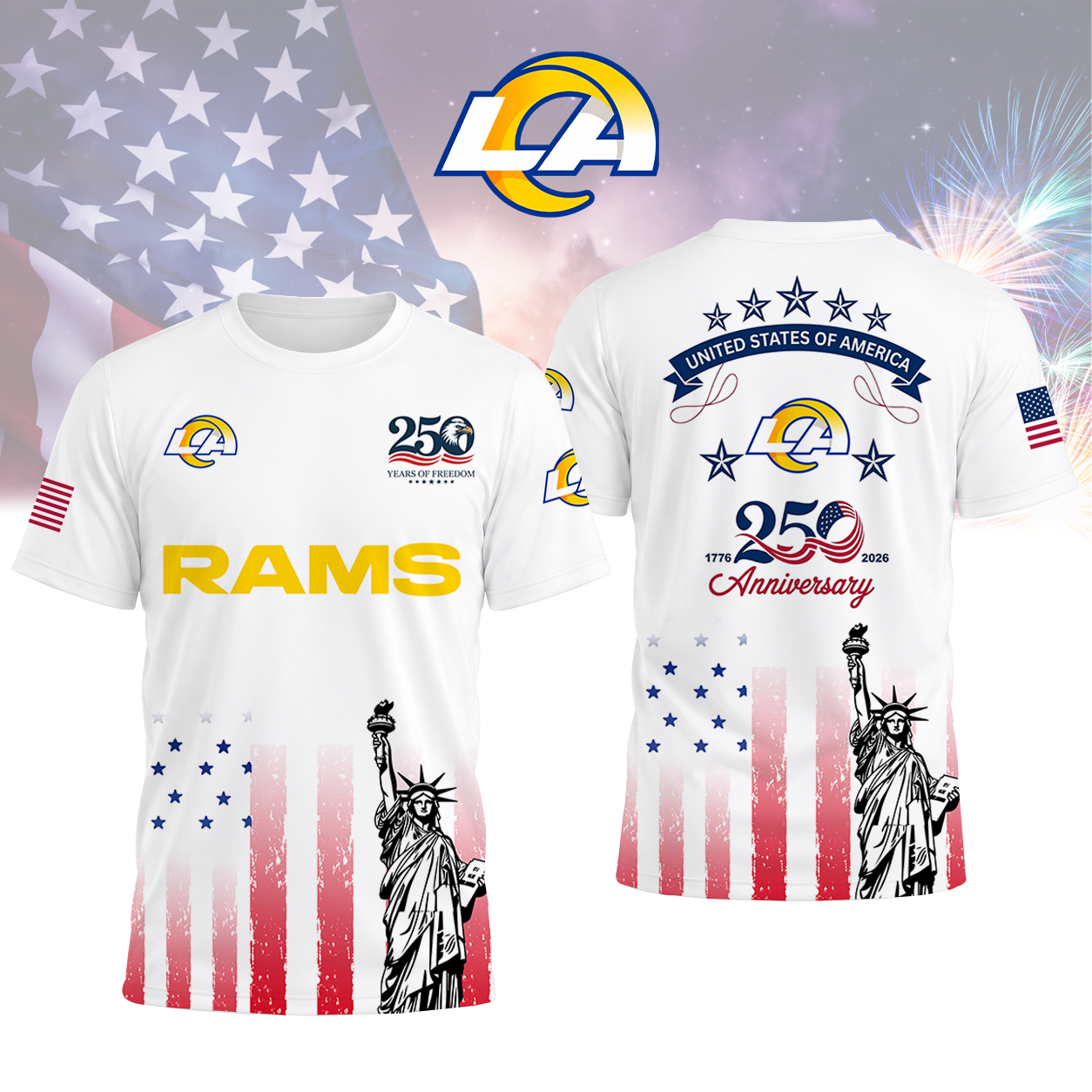 LIMITED EDITION - NEW CUSTOMIZED NFL22 LAR LOS ANGELES RAMS T-SHIRT, POLO SHIRT, ZIP POLO SHIRT, SWEATSHIRT, HOODIE & ZIP HOODIE