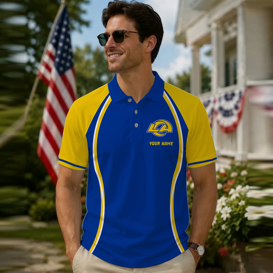 [SPECIAL OFFER] NEW CUSTOMIZED NFL22 LAR LOS ANGELES RAMS POLO SHIRT