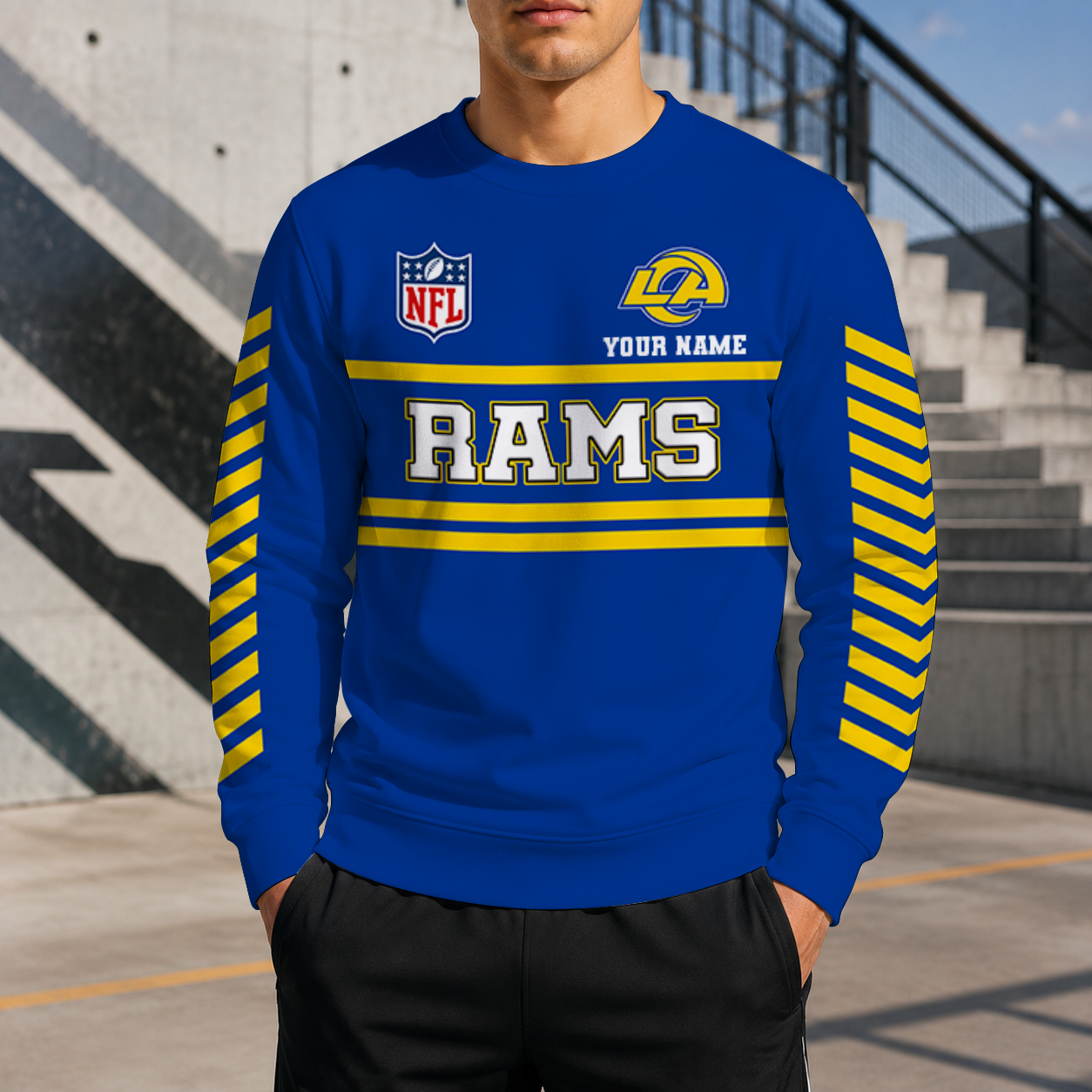 LIMITED EDITION - NEW CUSTOMIZED NFL22 LAR LOS ANGELES RAMS UNISEX SWEATSHIRT