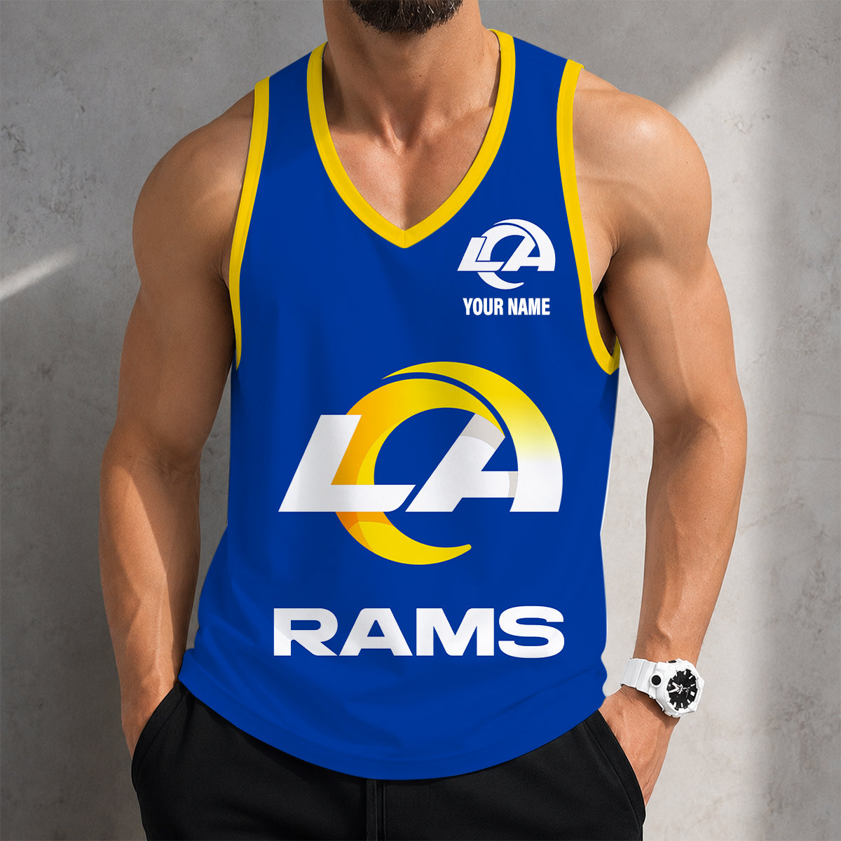 LIMITED EDITION - NEW CUSTOMIZED NFL22 LAR LOS ANGELES RAMS TANK TOP