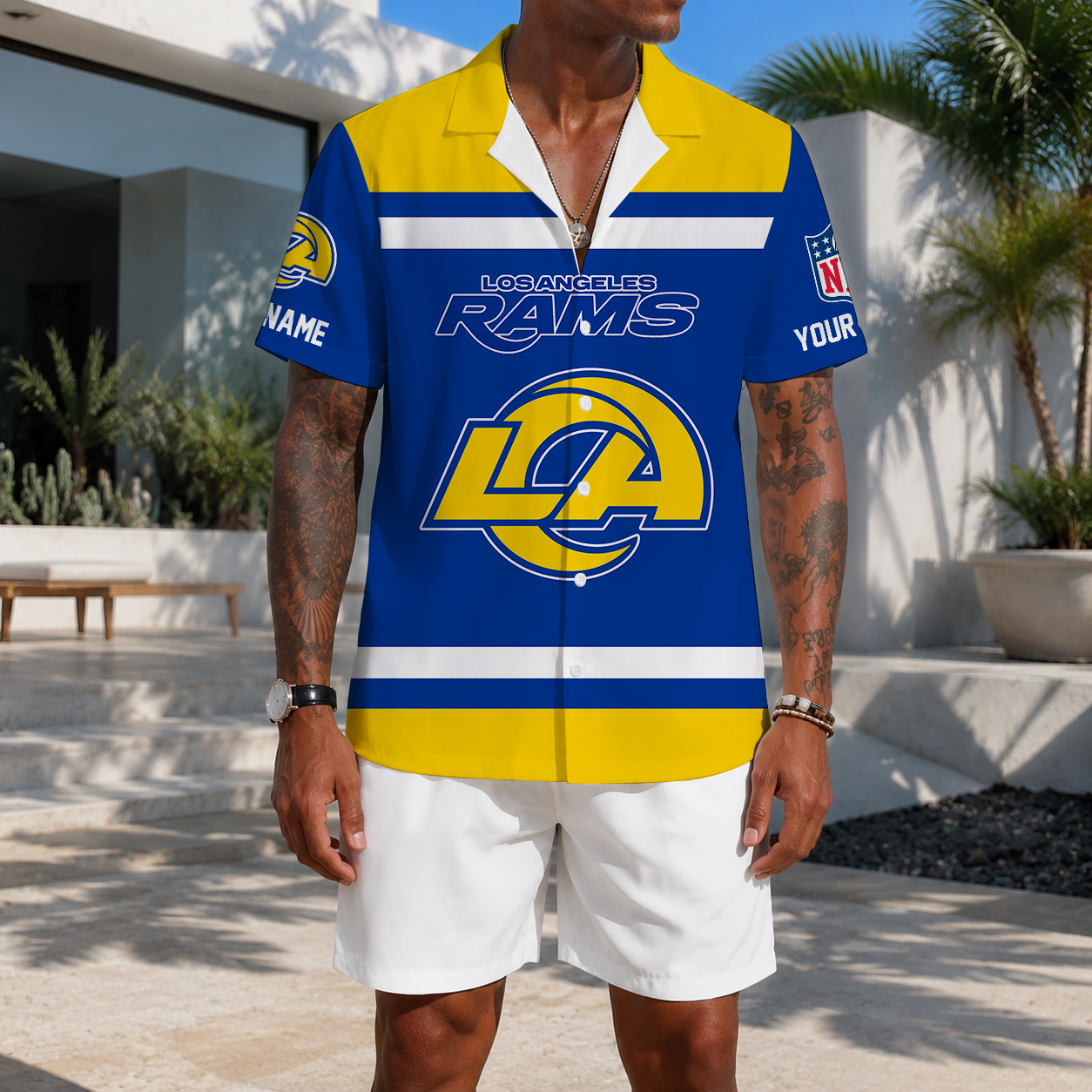 EXCLUSIVE EDITION - NEW CUSTOMIZED NFL22 LAR LOS ANGELES RAMS UNISEX HAWAIIAN SHIRT